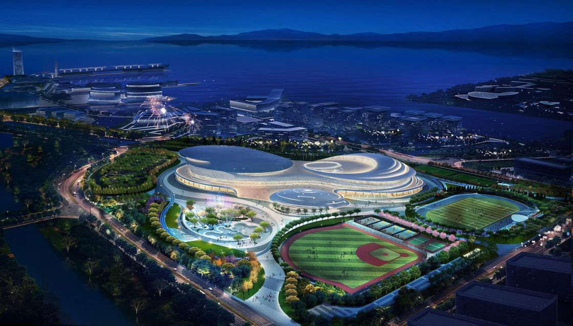 Prix bas 161300 M2 bâtiment de gymnase salle d'événements sportifs structure en acier préfabriquée à vendre